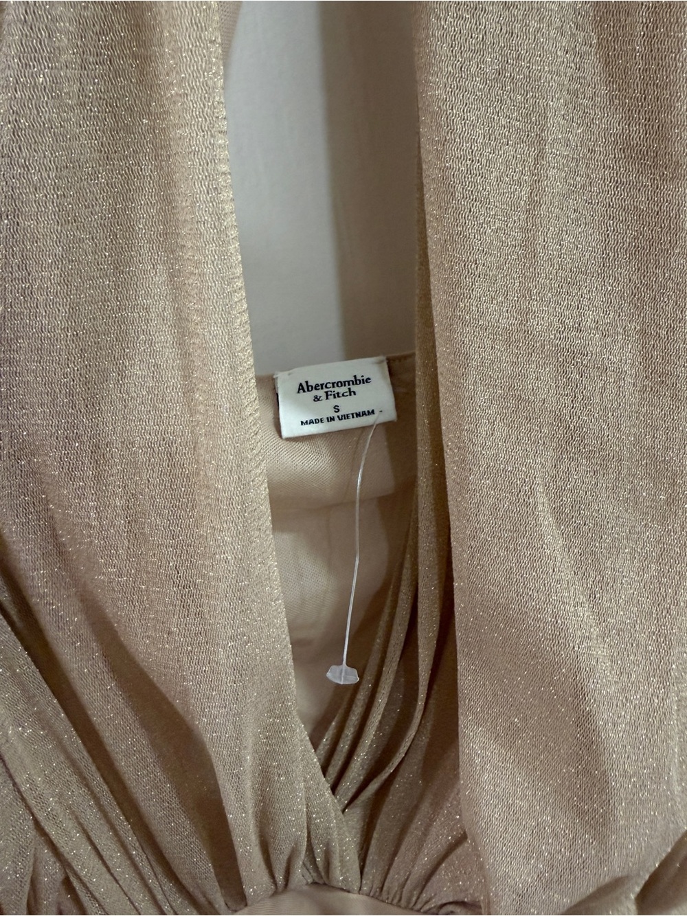 NWOT Abercrombie & Fitch Nude Shimmer Halter Bodysuit Size Small - Picture 3 of 8